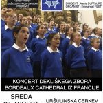 Koncert dekliškega zbora Bordeaux Cathedral